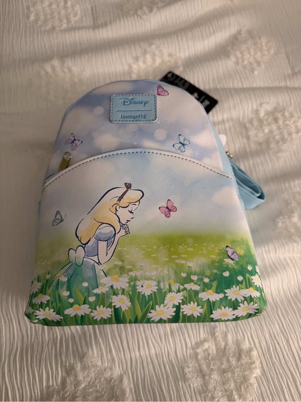 Loungefly Alice Pastel Blue and Green Floral Mini Backpack